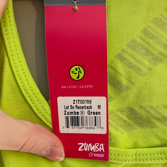 Zumba Fitness Neon green Let Go Tank top - Picture 2 of 4